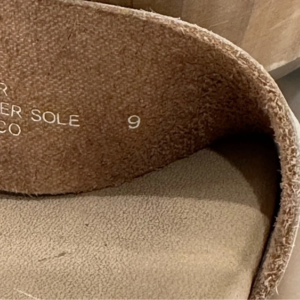 Nisolo Sarita Wooden Wedge Sandal Size 9 Leather Wrap Beige Festival Vacation